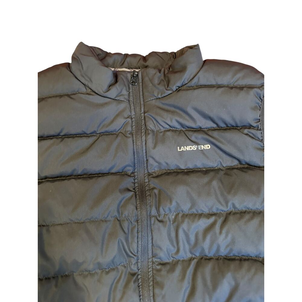 LANDS' END Black Full Zip Quilted Outdoor Insulated Down Puffer Vest Men's 2XL - Picture 6 of 8